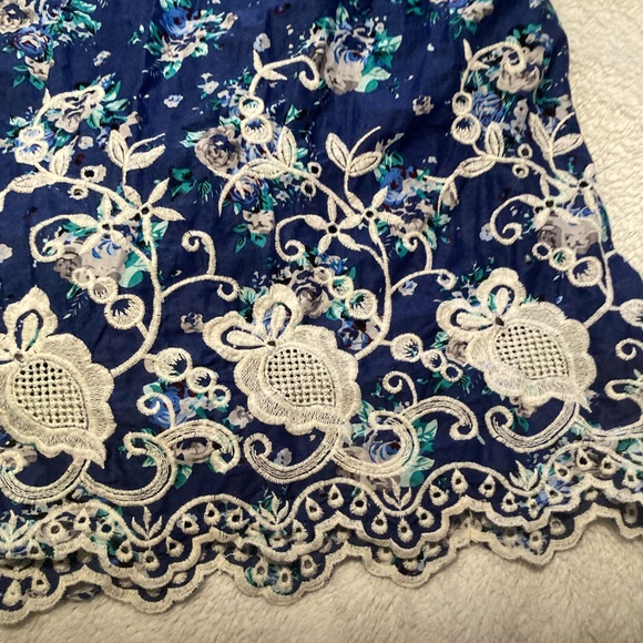Boho Navy Blue Floral Front Knot Twist Dress| Here come the Sun Sz 8 - Picture 16 of 16